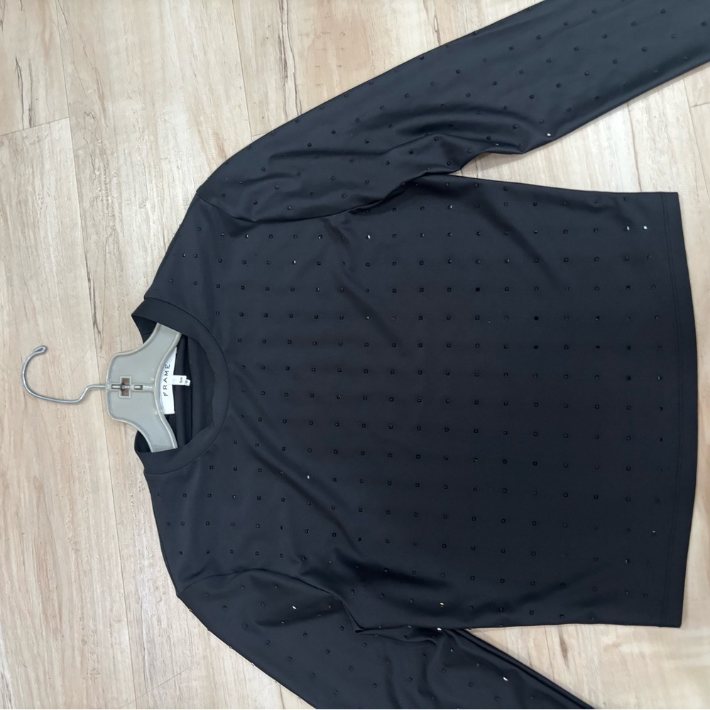 Frame Denim Black Studded Top